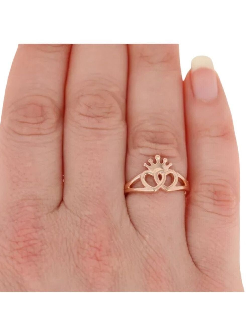 PANDORA ROSE GOLD REGAL HEARTS RING SIZE 7 - Picture 3 of 6